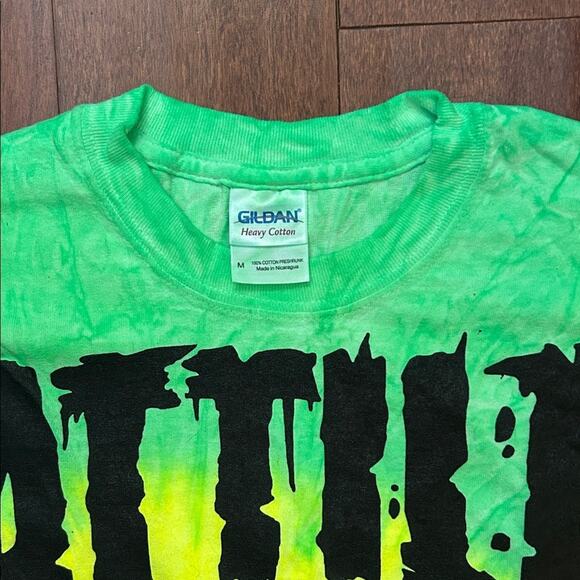 Attila Tie-Dye Green and Yellow Graphic Band T-Shirt, Size Medium, NWOT - Picture 2 of 7